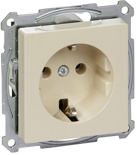 Розетка с заземлением без рамки Schneider Electric Merten System M 1-м 16А бежевый картинка